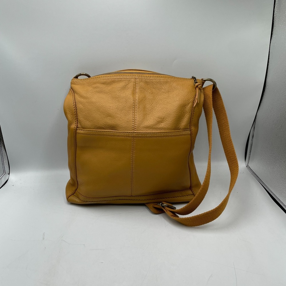The Sak Bag Womens Brown Leather Zip Inner Pocket Adjustable Strap Crossbody